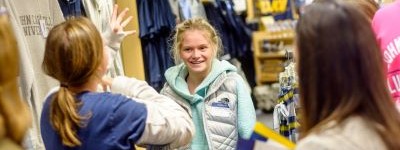 Students at the JCU bookstore